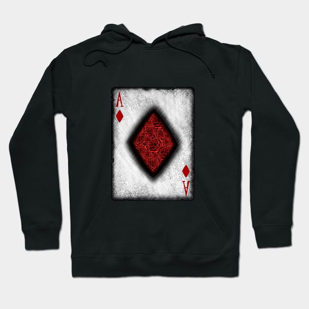 Ace of Diamonds with Roses Hoodie by DeneboArt